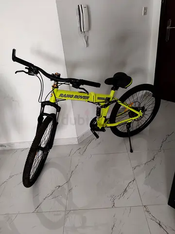 Yellow Rang Rover Mountain Bike Wheel, Dual Suspension