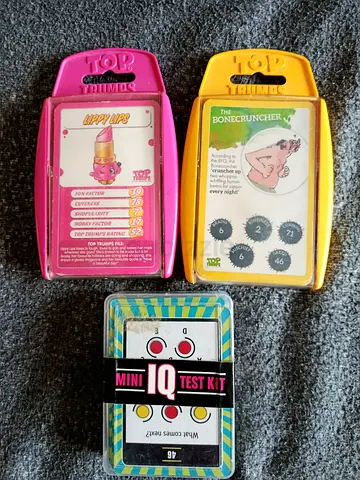 Top Trumps and mini IQ Test kit