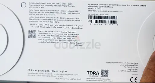 Apple Iwatch 11 42mm Brand new TDRA
