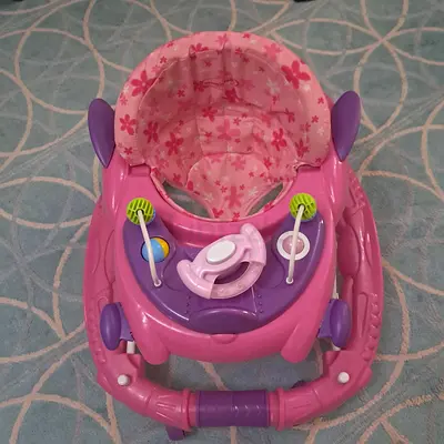 Pink Floral Baby Walker / Jumper Seat - Good Condition