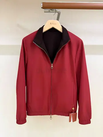 Red zip up jacket