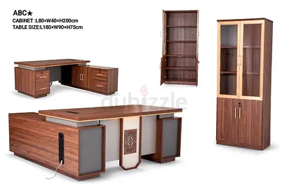Brand new office manager table with office file cabinet available