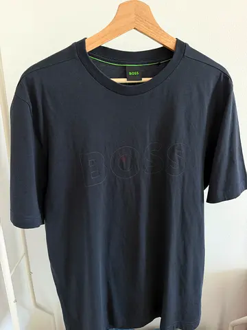 HUGO BOSS Men’s Navy T-Shirt – Tonal Logo – Excellent Condition