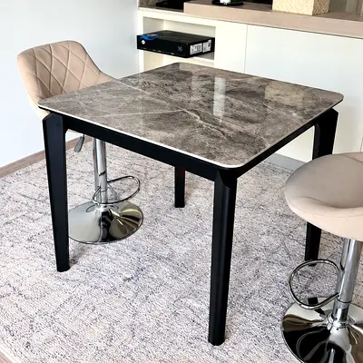 Modern Marble Effect Dining Table – Like New