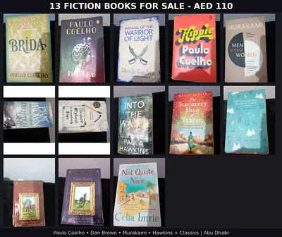 "Only '69 AED for 13' Fiction Books"                just for today