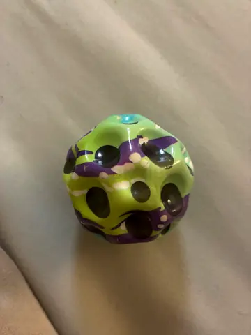 Small textured sensory fidget ball - green/purple
