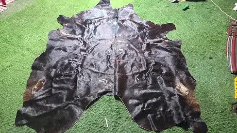 Ikea Genuine Dark Brown Cowhide Rug - X Large Authentic Leather Hide