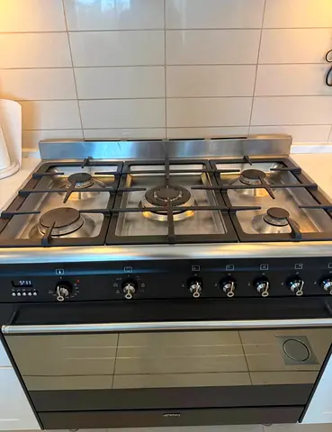 Smeg Black Top Gas Electric Oven 90x60cm