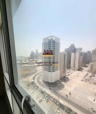 For rent in Al Taawun, spacious 2-bedroom apartment with parking, master bedroom, 3 bathrooms, open view, maid or storage room. AED 50K with 1 month f