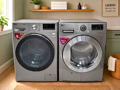 Lg 9 kg washing machine and 9 kg dryer new model slightly used new model l