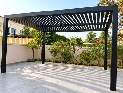 Modern Aluminum Pergola / Carport - Black, 4-Post Outdoor Canopy