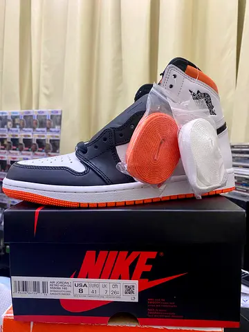 Nike Air Jordan 1 Mid - Size US 8, Black/White/Orange
