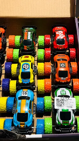 Set of 12 Small Remote/Push Racing Cars with Colorful Foam Wheels