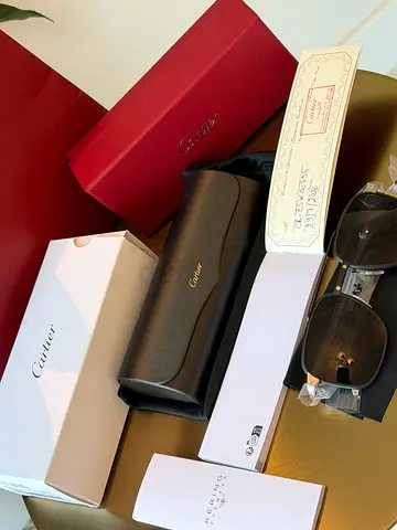 Cartier sunglasses with original box and case - authentic designer shades