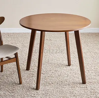Brand New Round Wooden Dining Table - Compact 2-4 Seater, Mid-century Style
