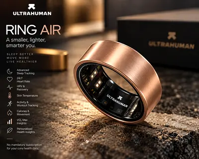 Ultrahuman Ring AIR Smart Ring Size 10 Brushed Rose Gold