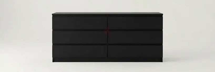 Minimalist Black 6-Drawer Dresser / Chest - Good Condition