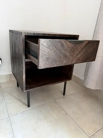 2 Pottery Barn Solid Mango Wood Bedside Tables - Night stand, side table, almost brand new
