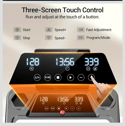 Smart Treadmill with Three Screen Touch Control