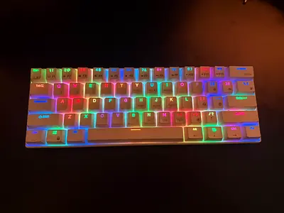 Compact RGB Mechanical Keyboard - White 60% Layout