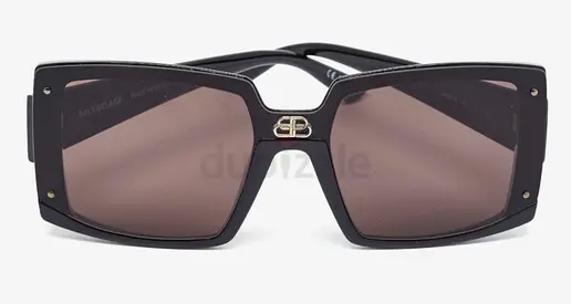 Balenciaga oversized shield sunglasses with case - black