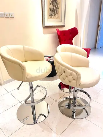 Three FENDI Leather Bar Stools