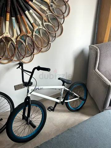 White BMX Bike with Blue Tires - used once