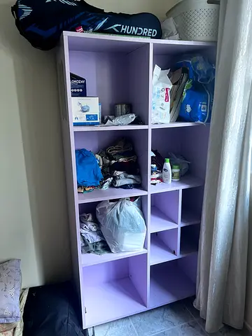 Lilac Cube Storage Shelf Unit - 12 Open Compartments
