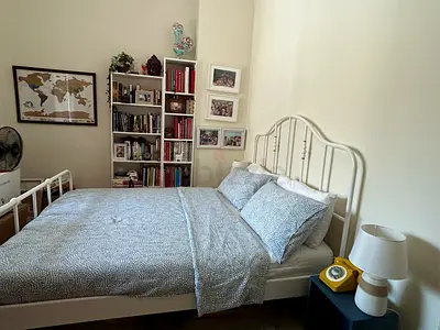 IKEA Bed frame, white, 160x200 cm metal headboard, no mattress, great condition (relocating)