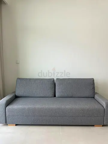 Comfortable 3-Seater Grey Fabric Sofa