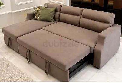 L-shaped 3-seater sofa with pull-out beds, good condition