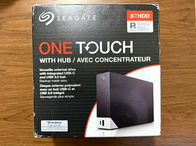 Seagate One Touch 8TB External HDD with USB-C Hub (Boxed)