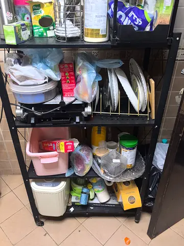 Metal Kitchen Storage Rack with 4 Shelves - Used, Good Condition