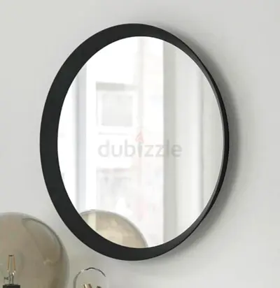 Ikea round mirror with black frame