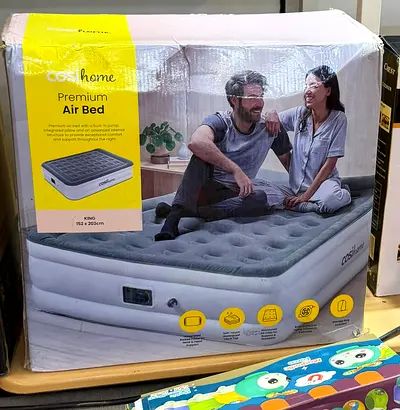 King Size Premium Inflatable Air Bed with Built-in Pump (New in Box)