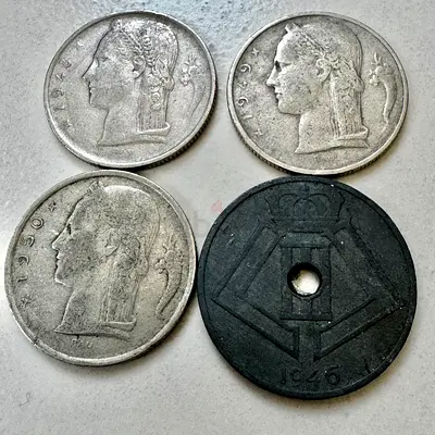 1946-1950 Belgium Date Set Collection (old antique coins)
