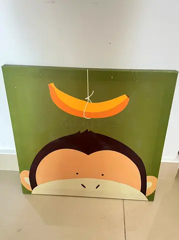 Cute Monkey Canvas Wall Art - 1 Panel