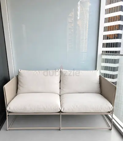 Modern 2-Seater Sofa with Metal Frame (including cover) - Excellent Condition