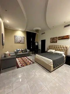 Master bedroom with private bathroom in a villa center Dubai