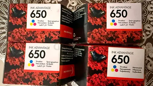 HP 650 Tri-color Ink Cartridges - New / Sealed (4 boxes) 150 for 4 boxes
