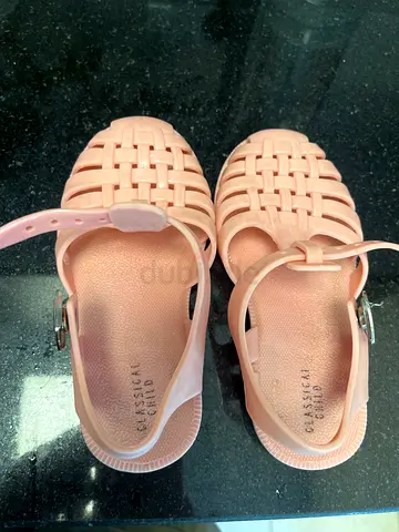 Pink woven jelly sandals, barely worn - 26 cm