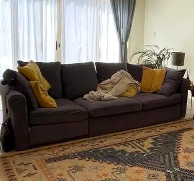 Comfortable IKEA  3 Seater Fabric Sofa bed in Charcoal Grey