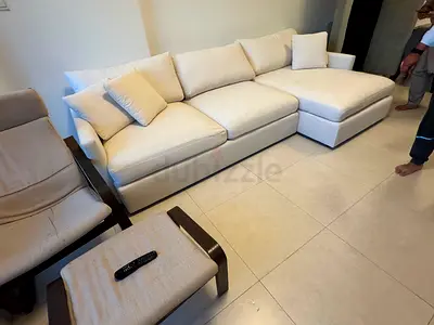 Crate&Barrel Lounge Deep L shape sofa beige Excellent Condition