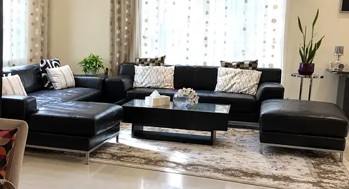 IKEA KRAMFORS Genuine Leather Sofa Set + Ottoman