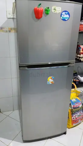 Silver LG Double Door Refrigerator - Good Working Condition