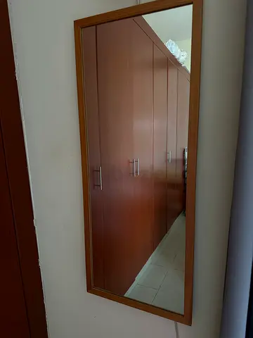 Wooden-framed mirror