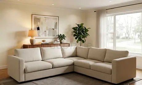 Modern Beige u Shaped Sectional Sofa vimle