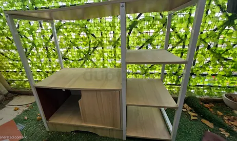 Wooden TV Stand / Media Console with Open Shelves