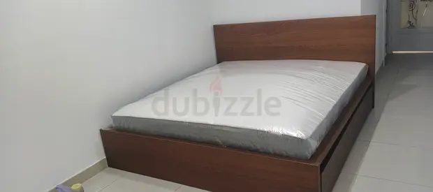 IKEA Malam queen size 160×200cm bed frame with 2 big storage drawers underneath with IKEA mattress