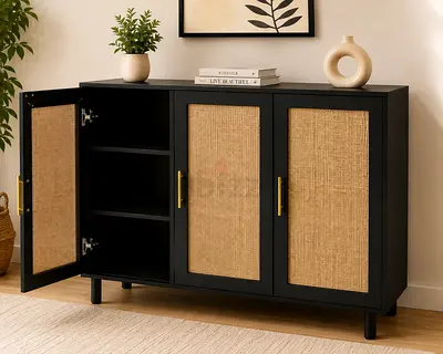 Rattan shoes cabinet